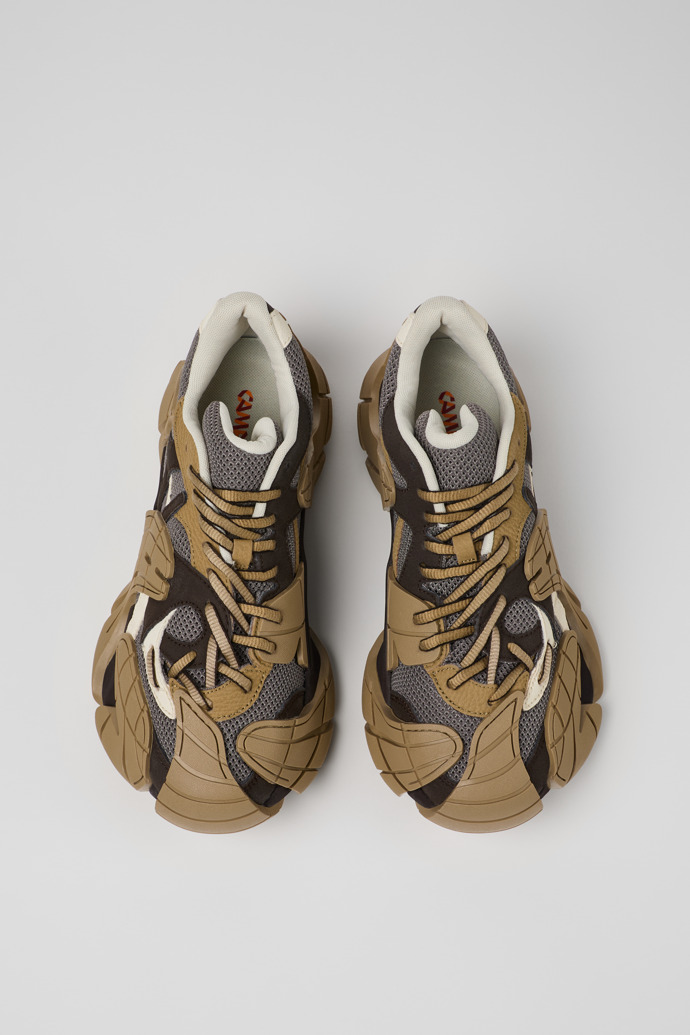 Tormenta Beige and Gray Textile Sneakers