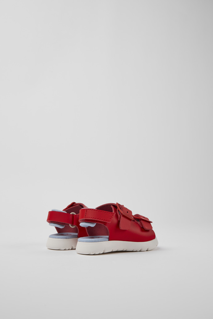 Oruga Red leather sandals for kids
