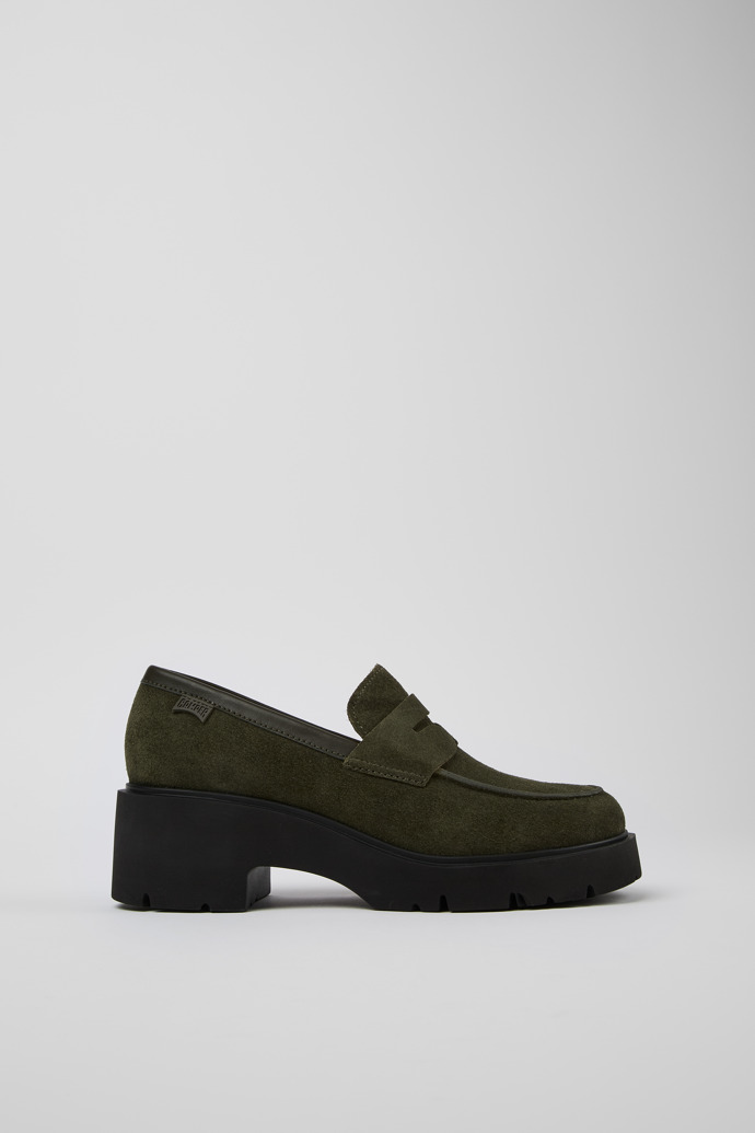 Milah Green nubuck loafers for women