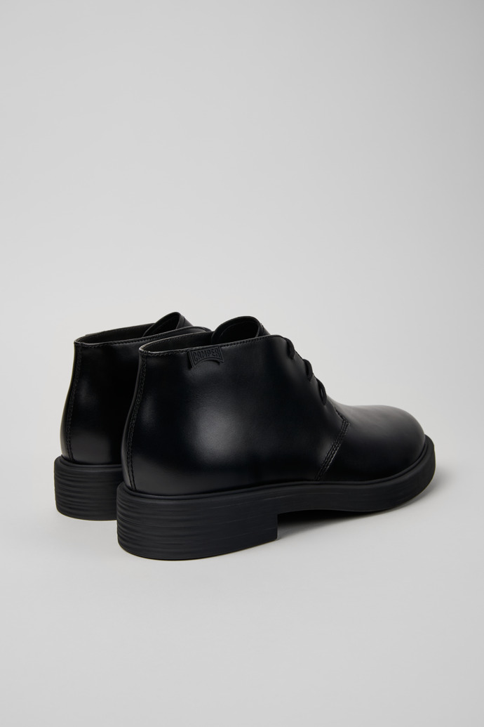 Dean Black Leather Ankle Boots for Men.