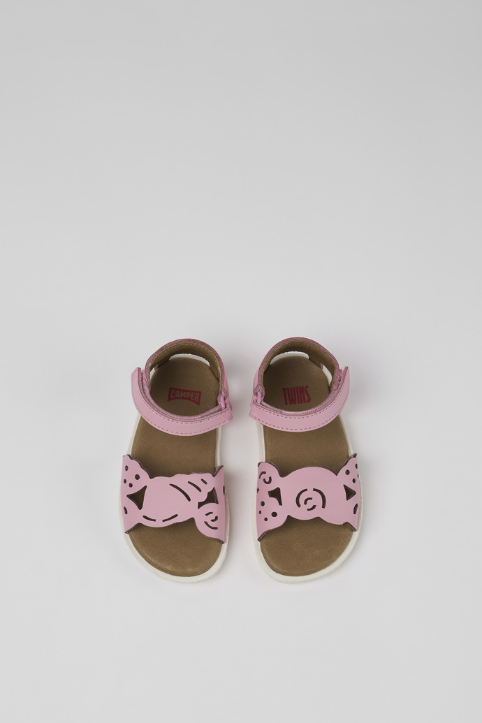 Twins Pink Leather 2-Strap Sandal