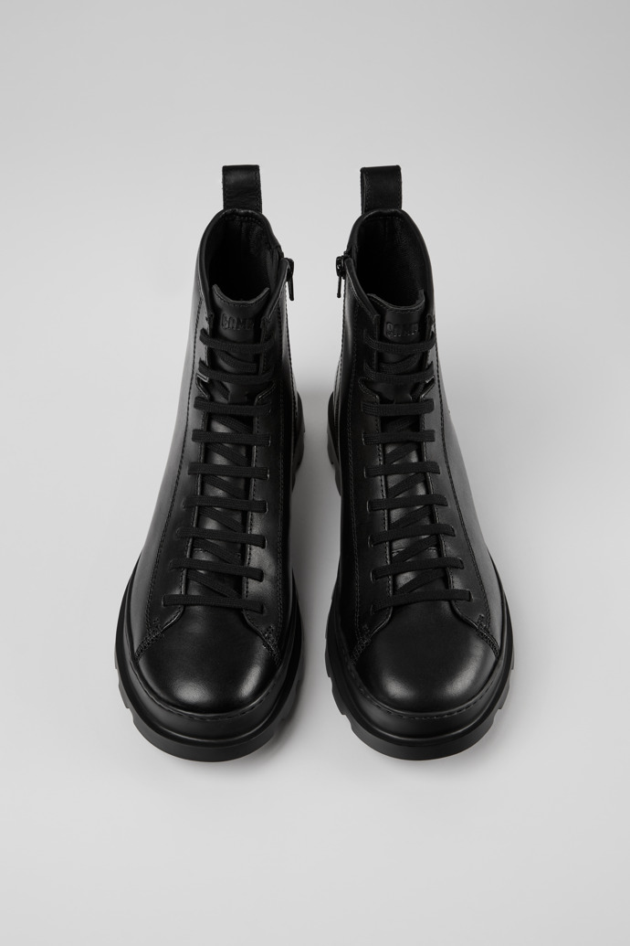 Brutus Black Leather Men's Mid Boots.