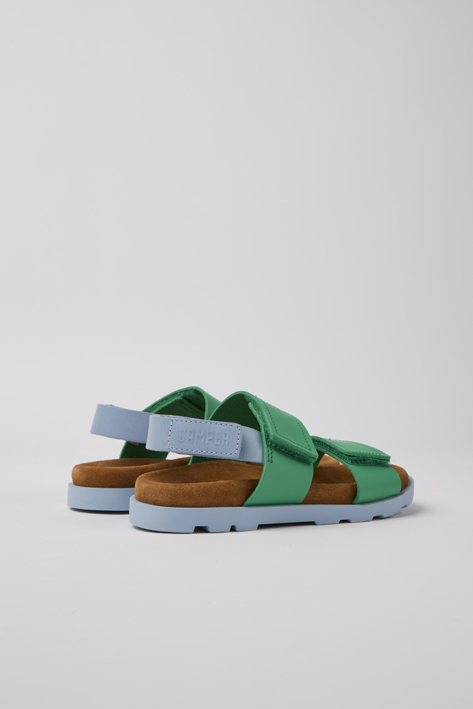 Brutus Sandal Green and blue leather sandals for kids