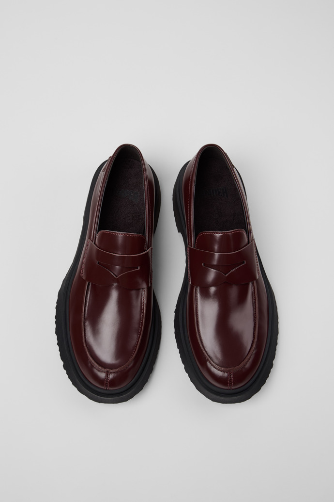 Walden Burgundy Leather Moccasins for Men.
