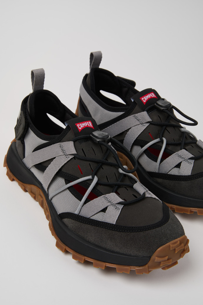 Drift Trail VIBRAM Gray Recycled PET and Nubuck Men's Sneakers.