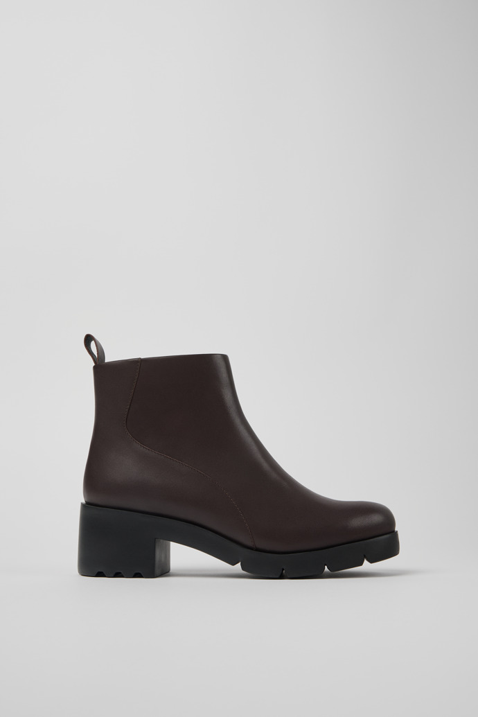 Wanda Brown Leather Ankle Boots for Women.