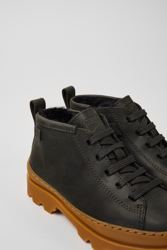 Brutus Grey nubuck ankle boots for kids