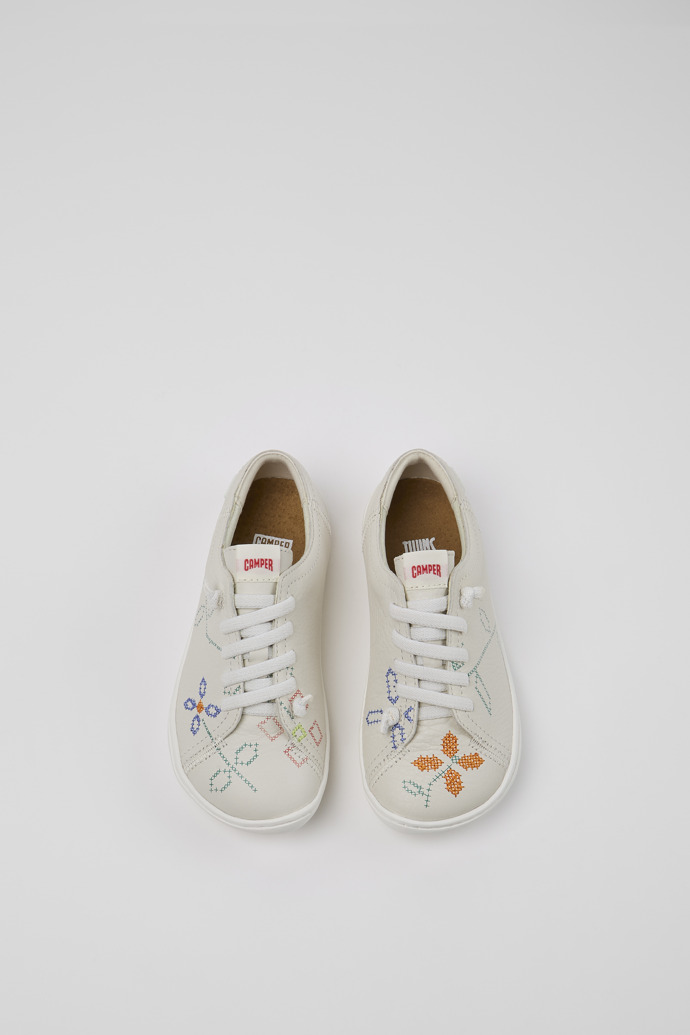 Twins White Leather Kids' Shoes for Children.