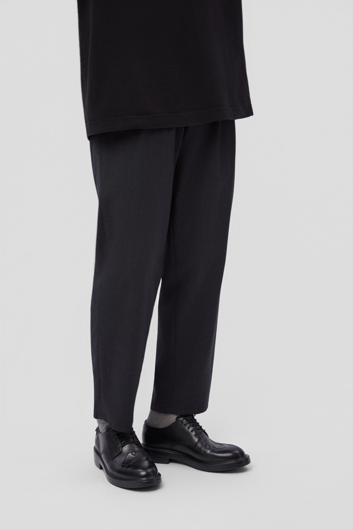 Twins Black Leather Shoes for Men.