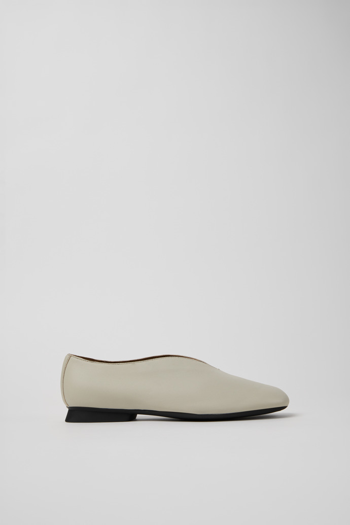 Casi Myra Gray Leather Shoes for Women.