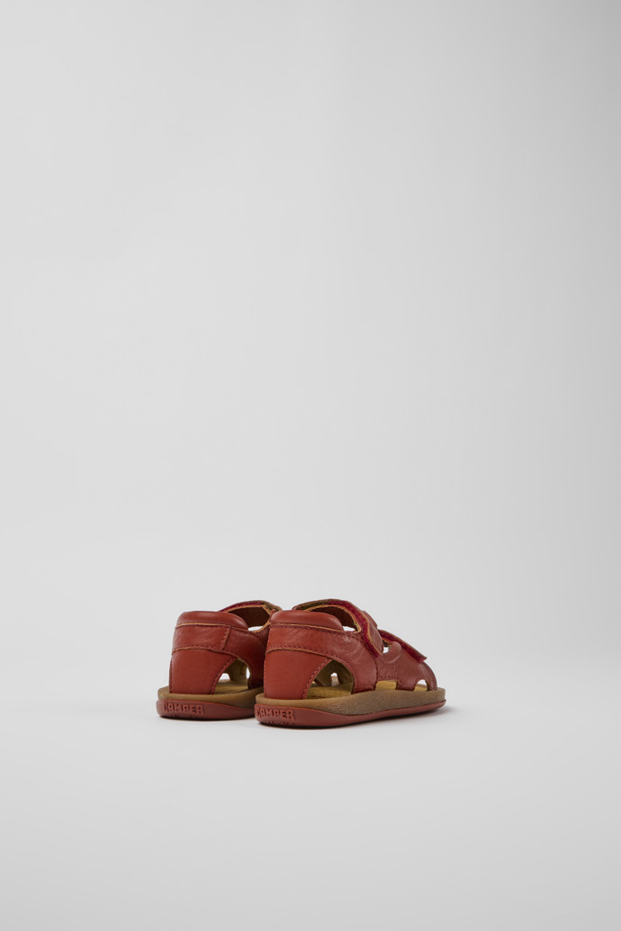 Bicho Red leather sandals for kids