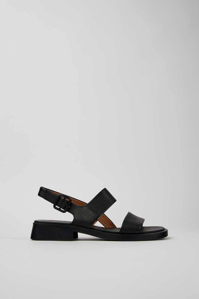 Dana Black Leather Sandals for Women.