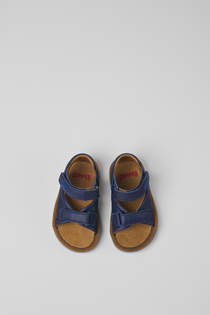 Bicho Navy blue leather sandals for kids