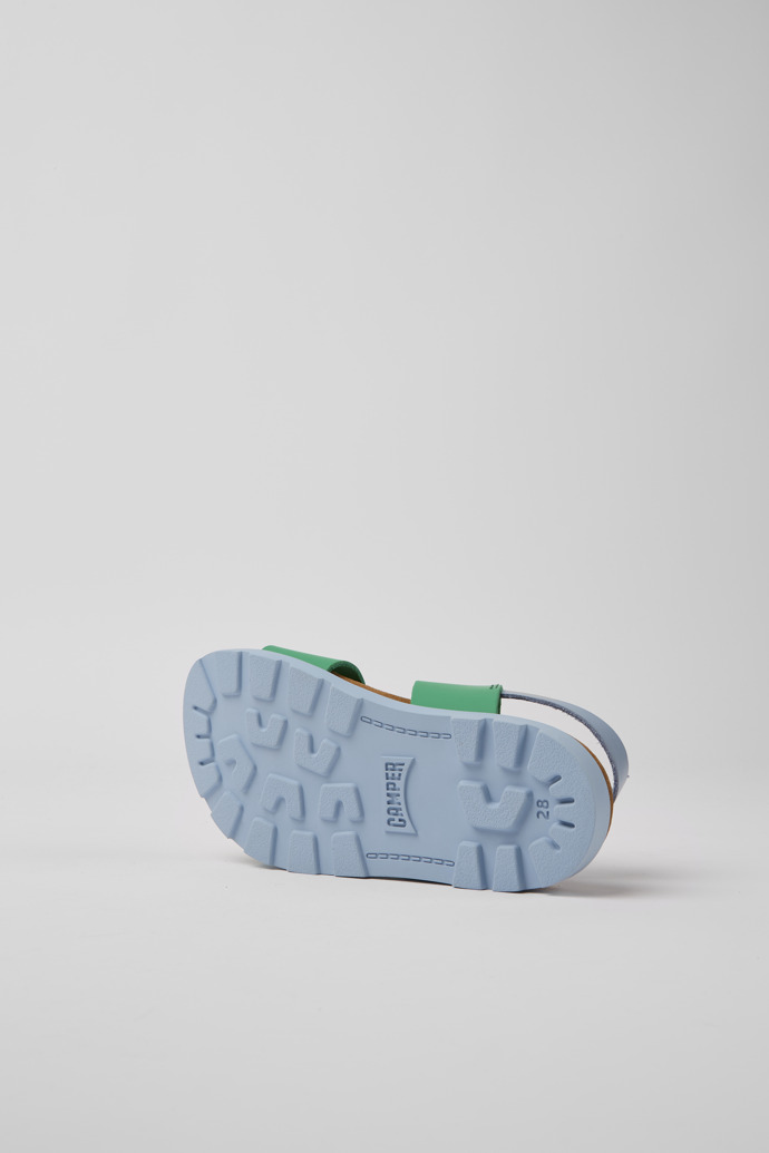 Brutus Sandal Green and blue leather sandals for kids