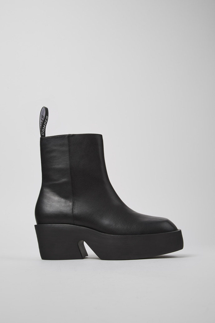 Billie Black Leather Mid Boots for Women.