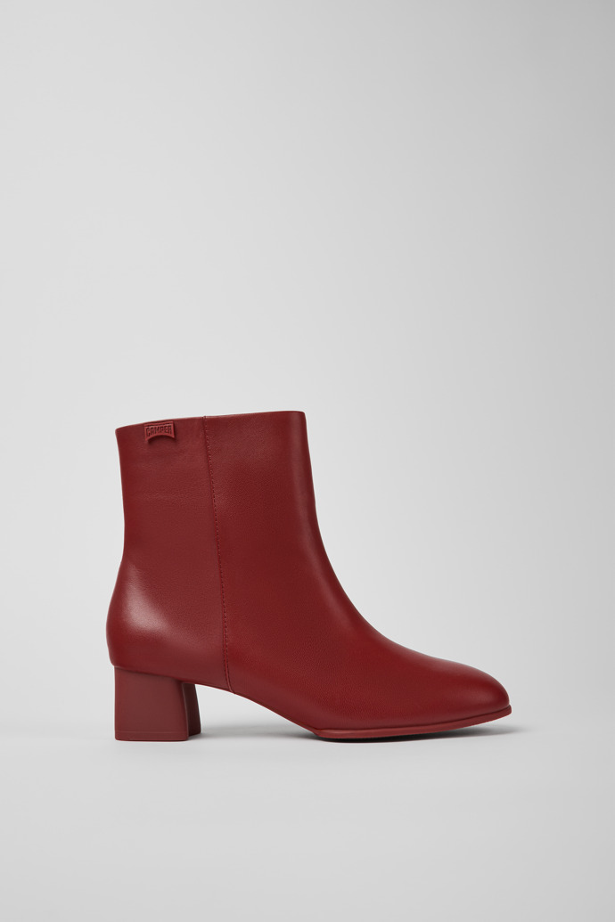 Katie Burgundy leather ankle boots for women
