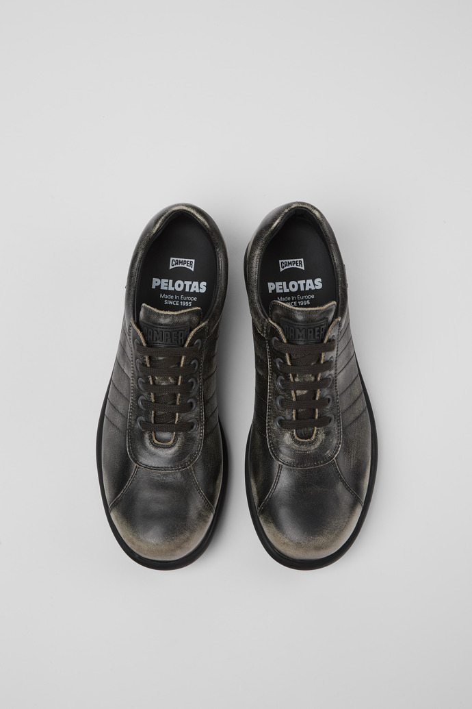 Pelotas Gray Vegetable Tanned Leather Shoes for Men.