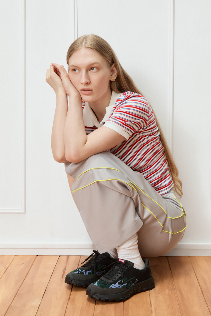 Twins Multicolor Recycled PET and Leather Sneakers for Women.