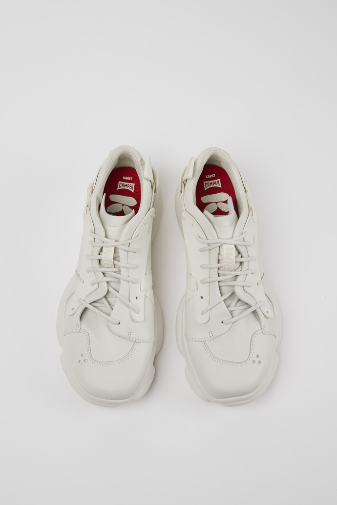 Karst White non-dyed leather sneakers for men
