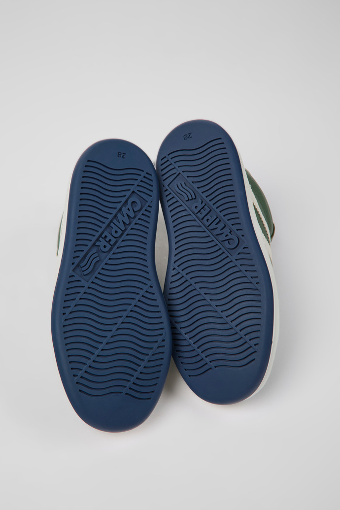 Runner Green and white leather ankle boots for kids