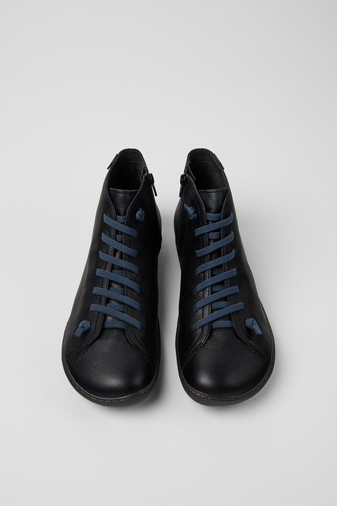 Peu Black Chrome-Free Leather Ankle Boots for Men.