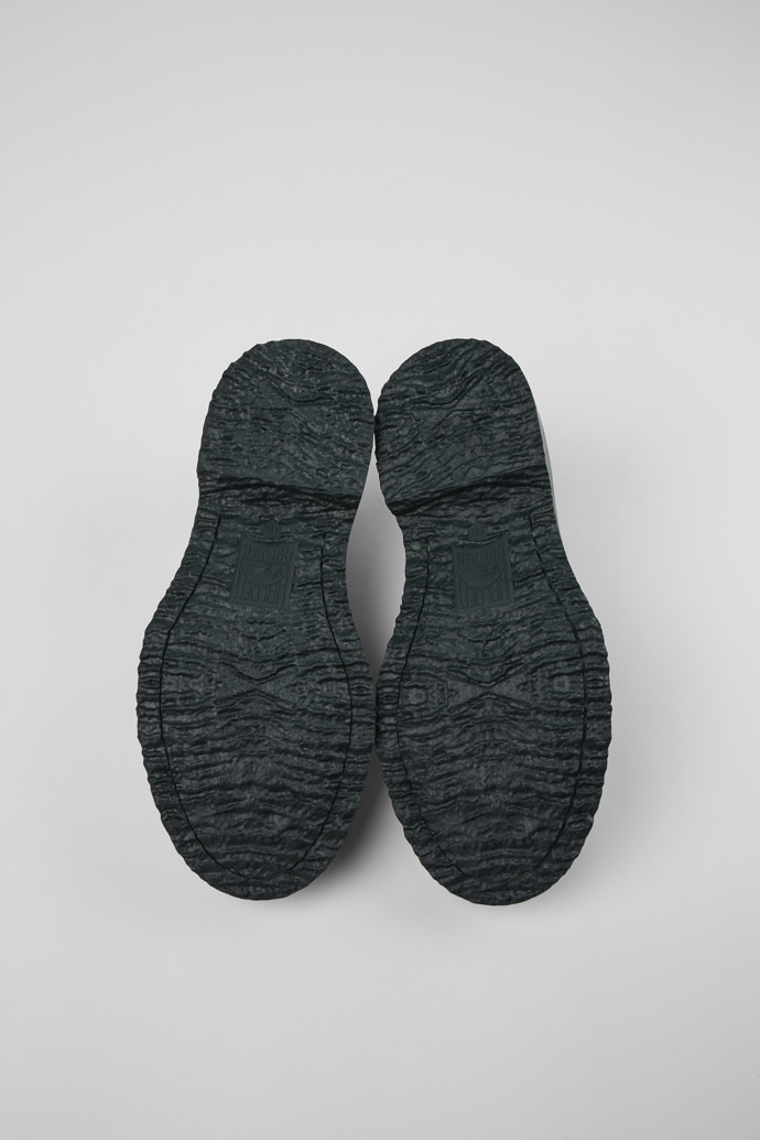 Twins Black and gray leather loafers for women