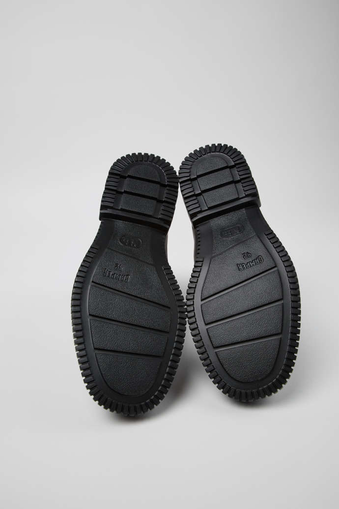 Pix Black Leather Ankle Boots for Men.