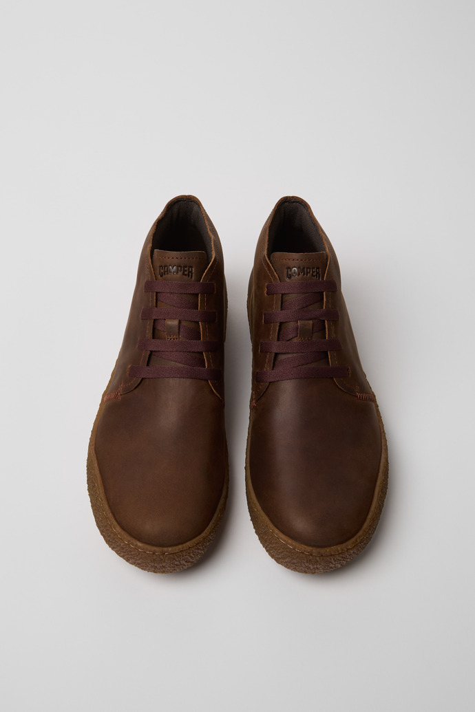 Peu Terreno Brown Nubuck Ankle Boots for Men.