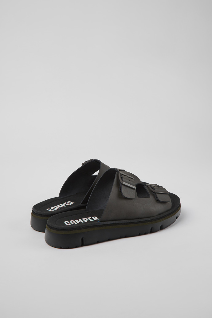 Oruga Brown Leather Slide for Men