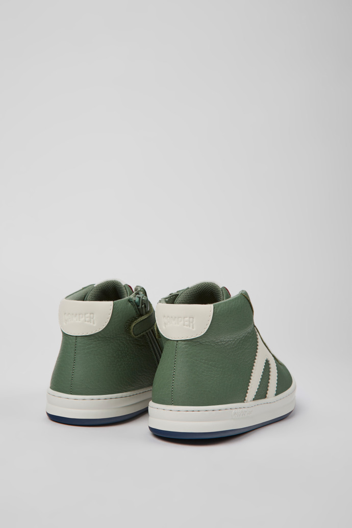Runner Green and white leather ankle boots for kids