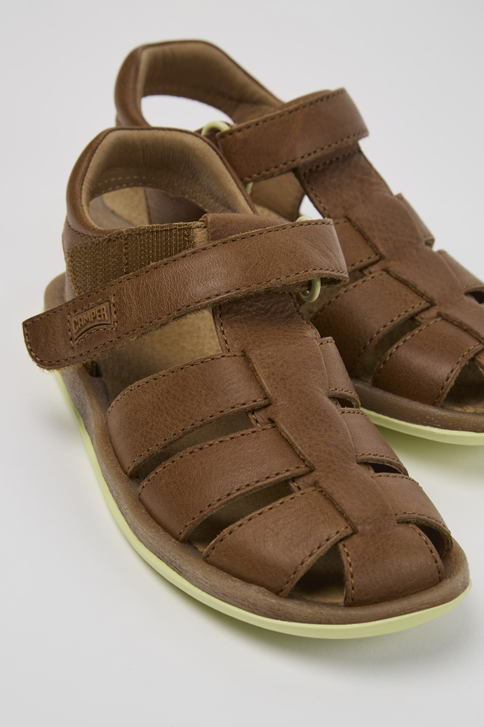 Bicho Brown Leather Kids' Closed Sandal.