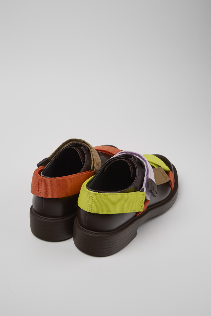 Twins Brown leather and textile shoes for men