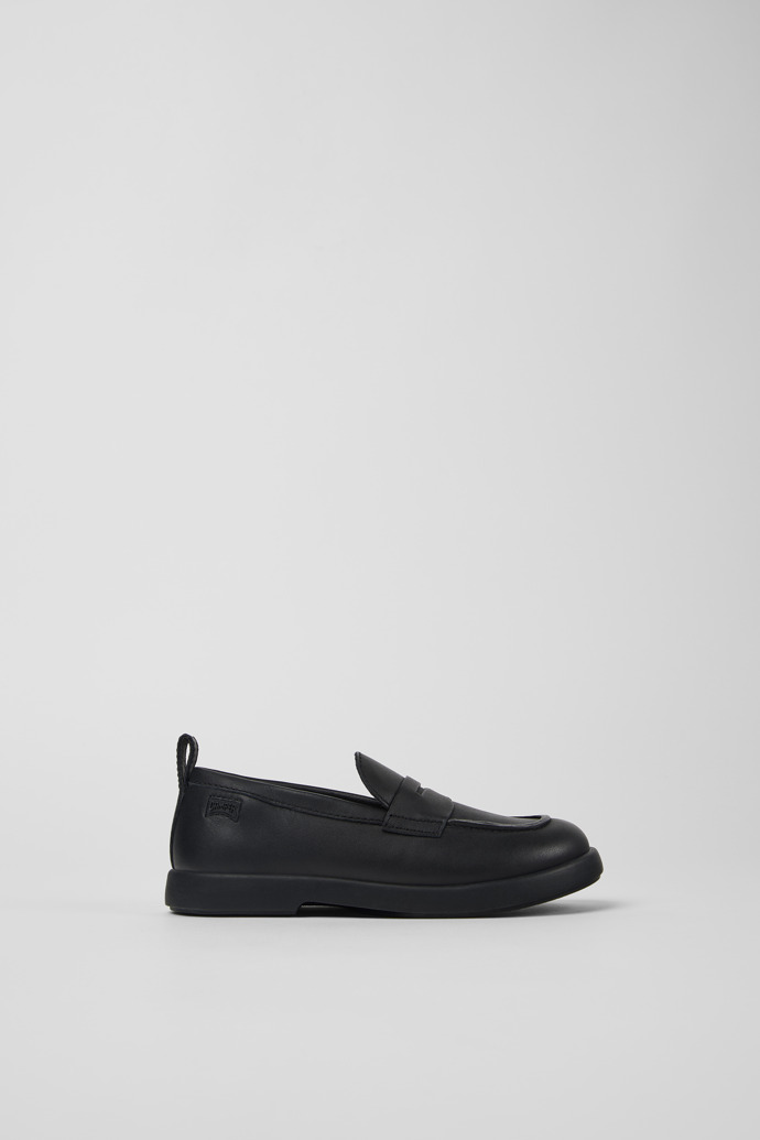 Duet Black Leather Ballerinas for Kids.