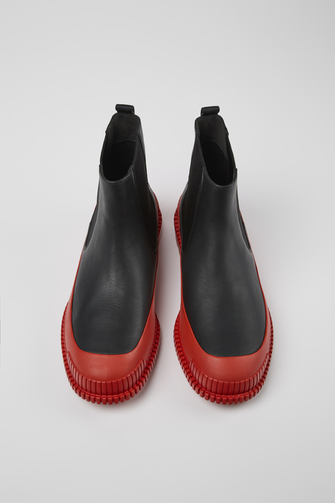 Pix Black Leather Chelsea Bootie for Men