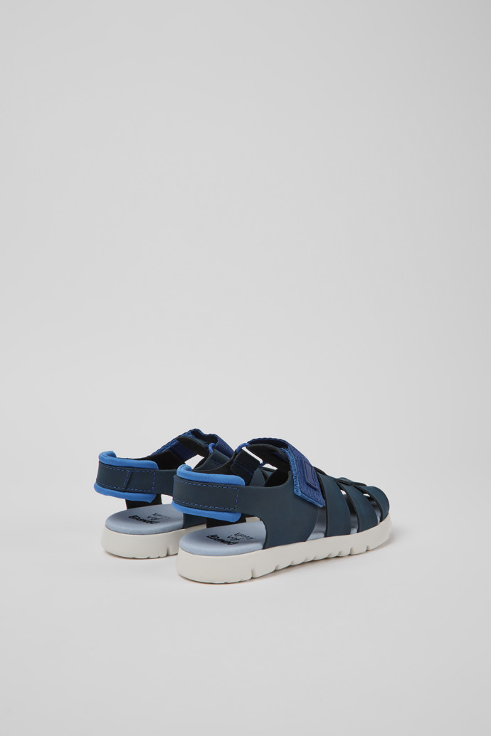 Oruga Blue leather sandals for kids