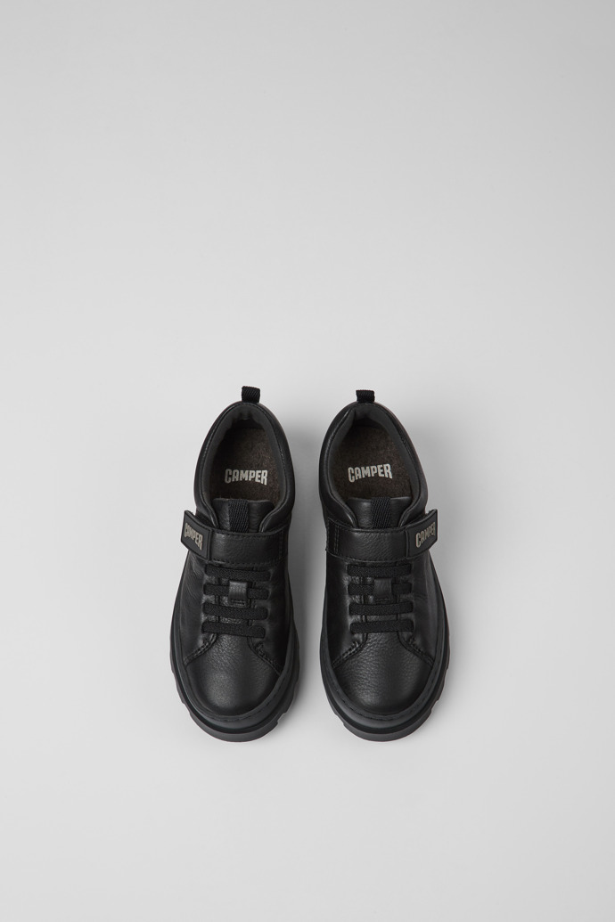 Brutus Black leather shoes for kids