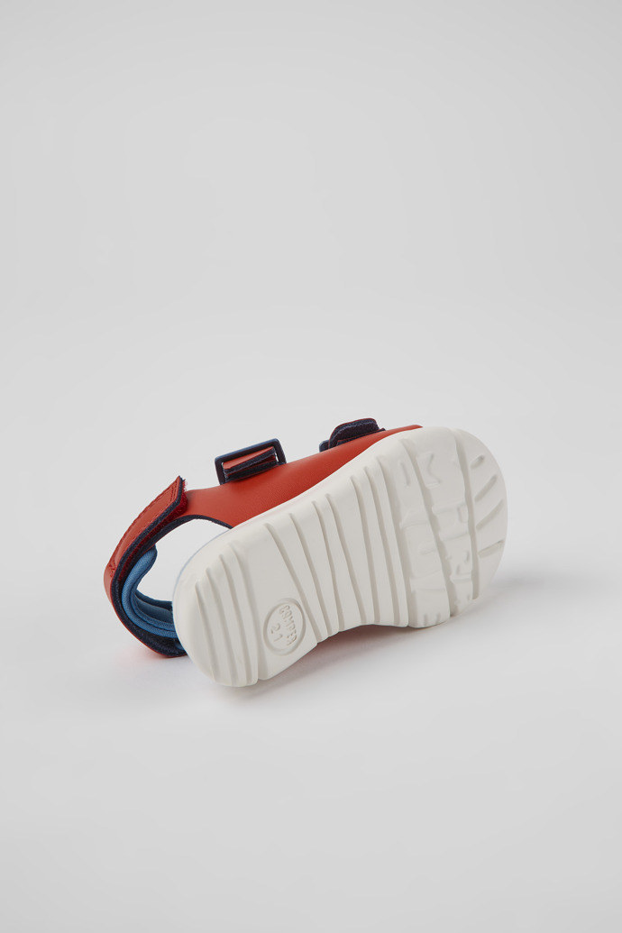 Oruga Red leather sandals for kids