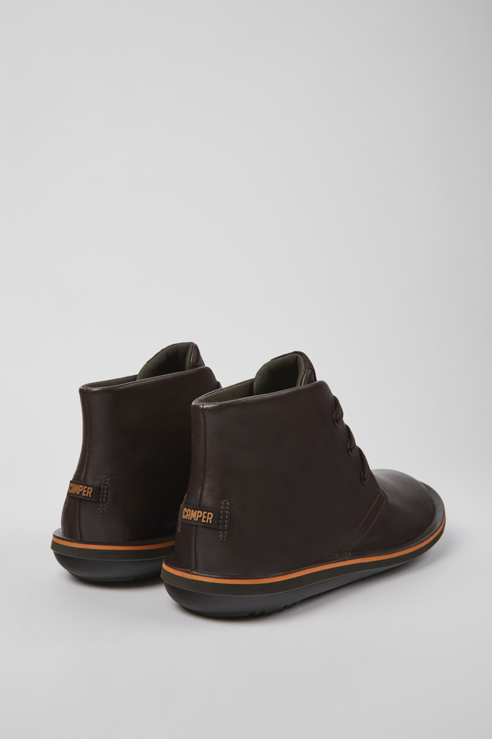 Beetle Brown Leather Ankle Boots for Men.