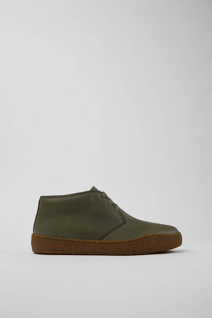 Peu Terreno Green Leather Ankle Boots for Men.