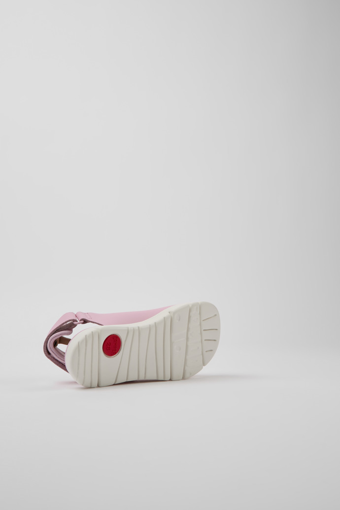 Oruga Pink leather sandals for kids