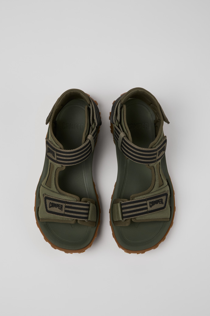Drift Trail Sandal Green Recycled PET and Leather Sandals for Men.