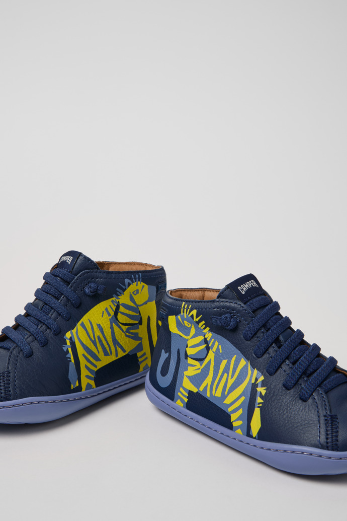 Twins Multicolor Leather Ankle Boots for Kids.