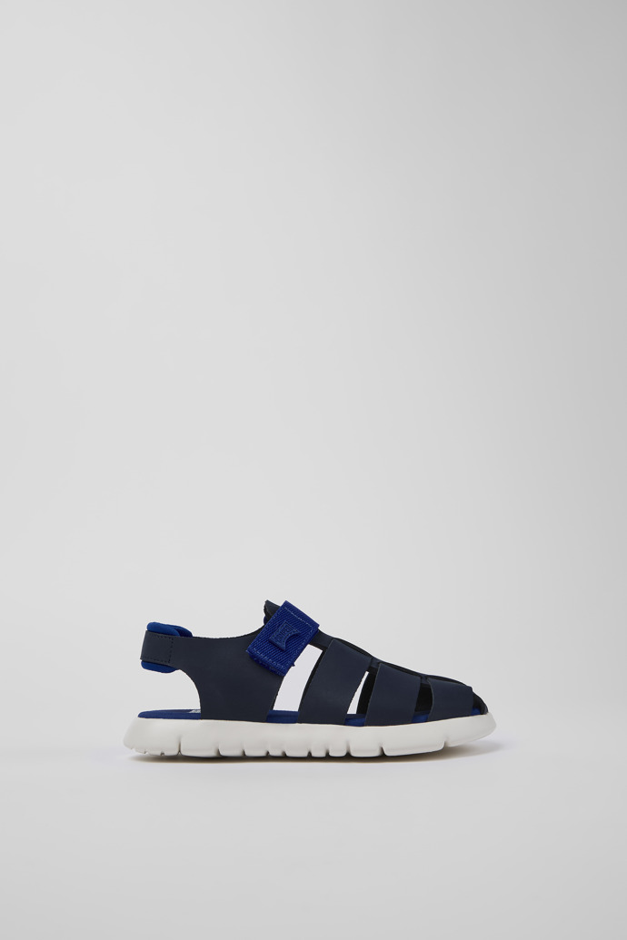 Oruga Blue Leather/Textile Sandal