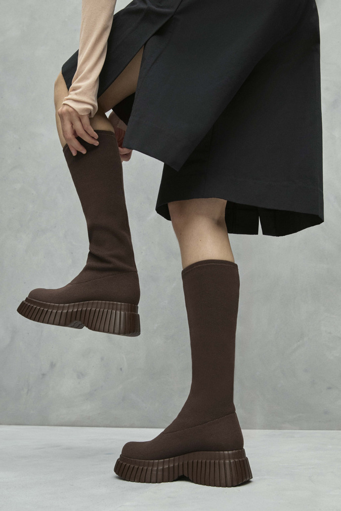 BCN TENCEL® Brown textile boots for women