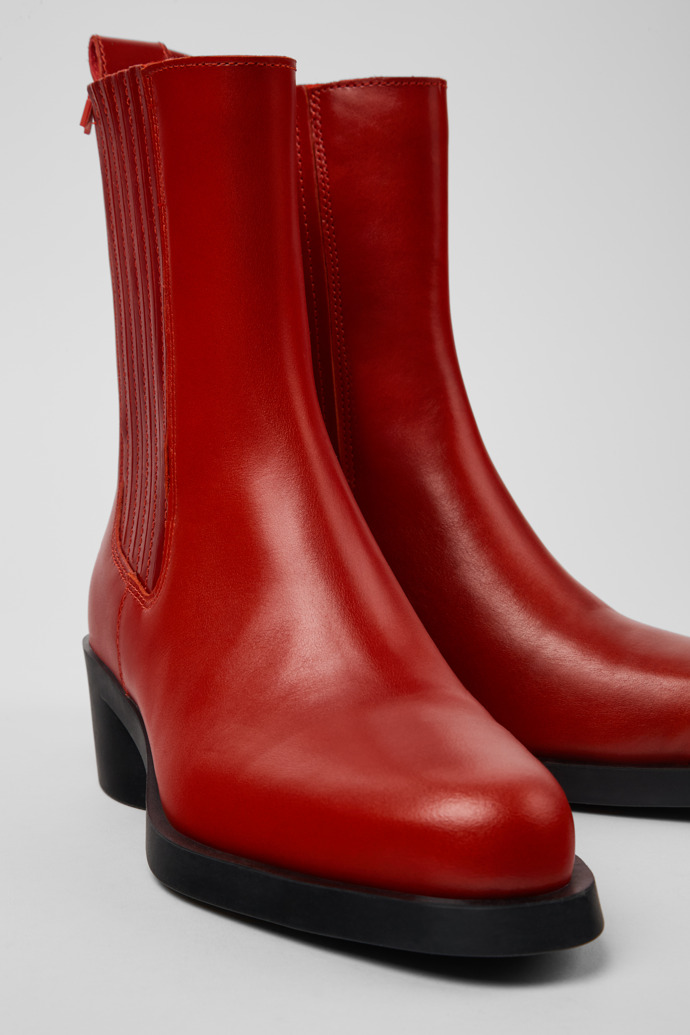 Bonnie Red leather boots for women
