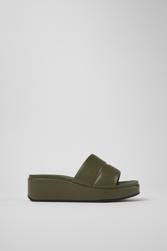 Misia Green leather sandals for women
