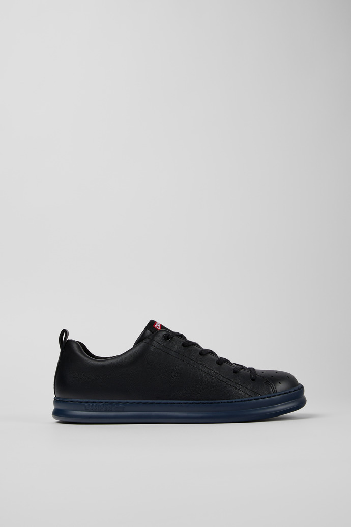Runner Black Leather Sneakers for Men.