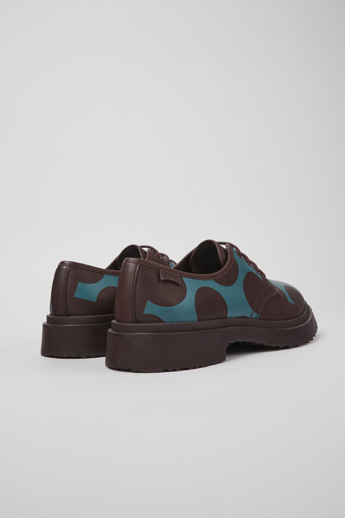 Twins Burgundy and blue leather shoes for men