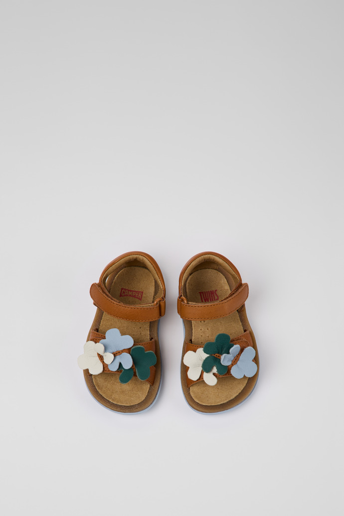 Twins Brown leather sandals for kids