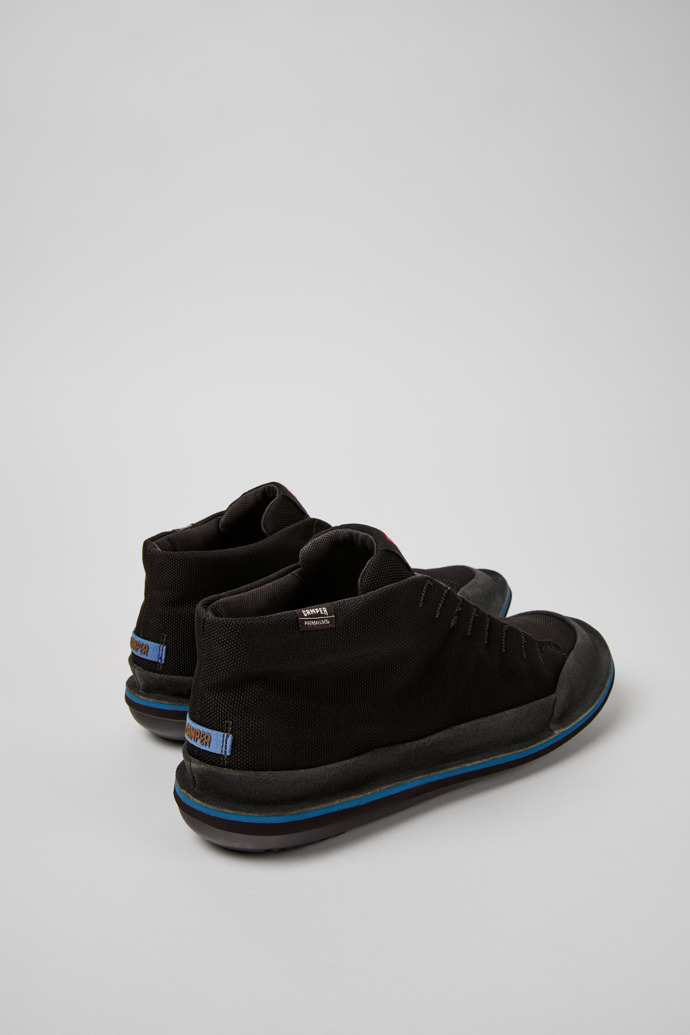 Beetle Black Textile and Nubuck Ankle Boots for Men.